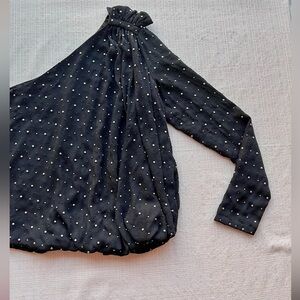 Vintage Y2k Robert Rodriguez One Shoulder Top With Silver Studs Glam Punk Thrash